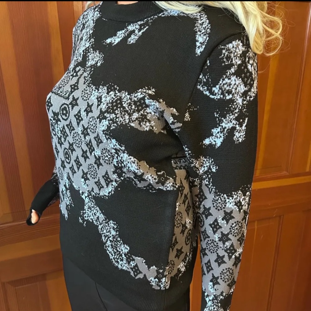 Jacquard Wool Pullover - image 4